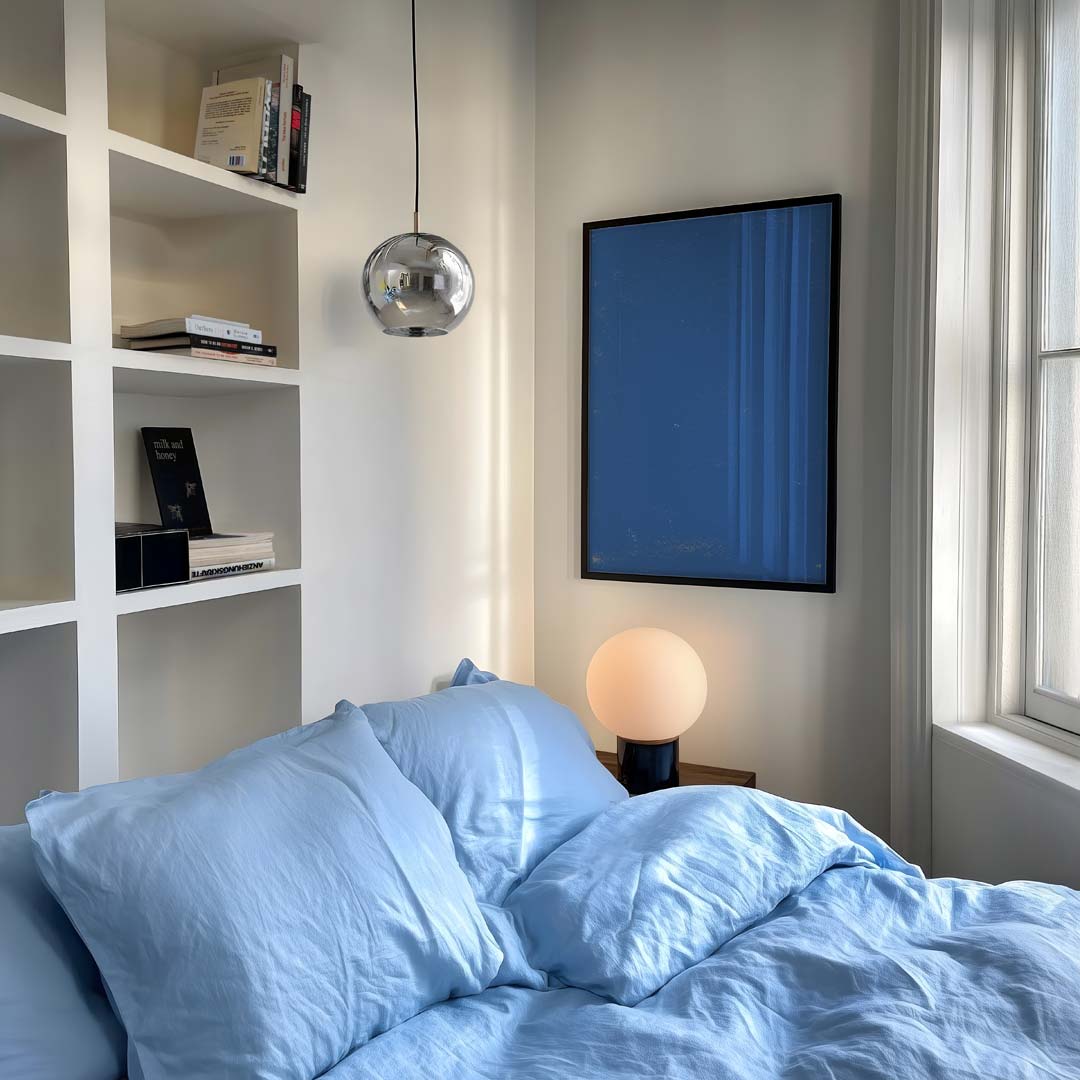 Blauwe Minimalistische Poster-WallArtistic