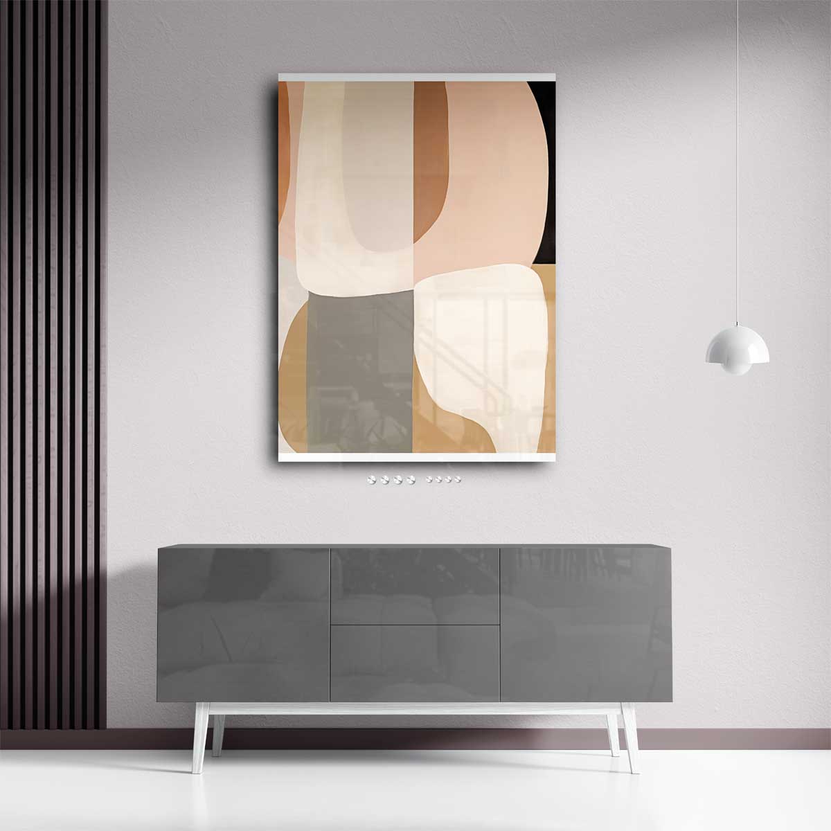 Warm Elegantie Abstract Schilderij Kunstwerk-canvas-dibond-plexiglas-wanddecoratie-WallArtistic
