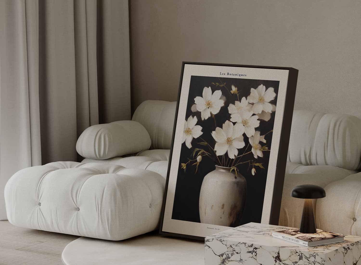 Elegante Bloemen in Rustieke Vaas Kunstwerk-canvas-dibond-plexiglas-wanddecoratie-WallArtistic