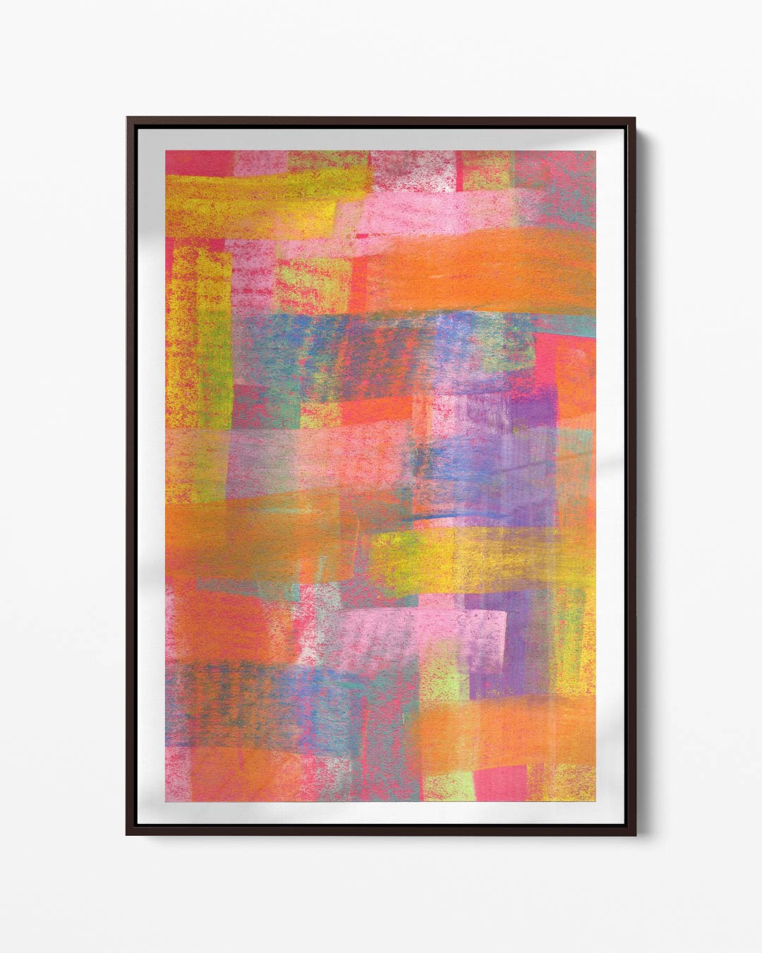 Kleurrijke Abstracte Expressie Kunstwerk-canvas-dibond-plexiglas-wanddecoratie-WallArtistic