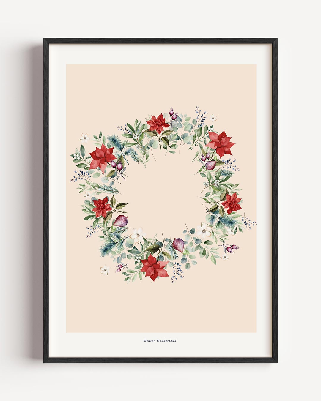 Winter Wonderland Bloemenkrans Poster-WallArtistic