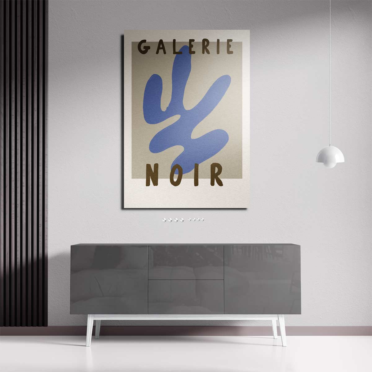 Retro Abstract Blauw en Bruin Poster