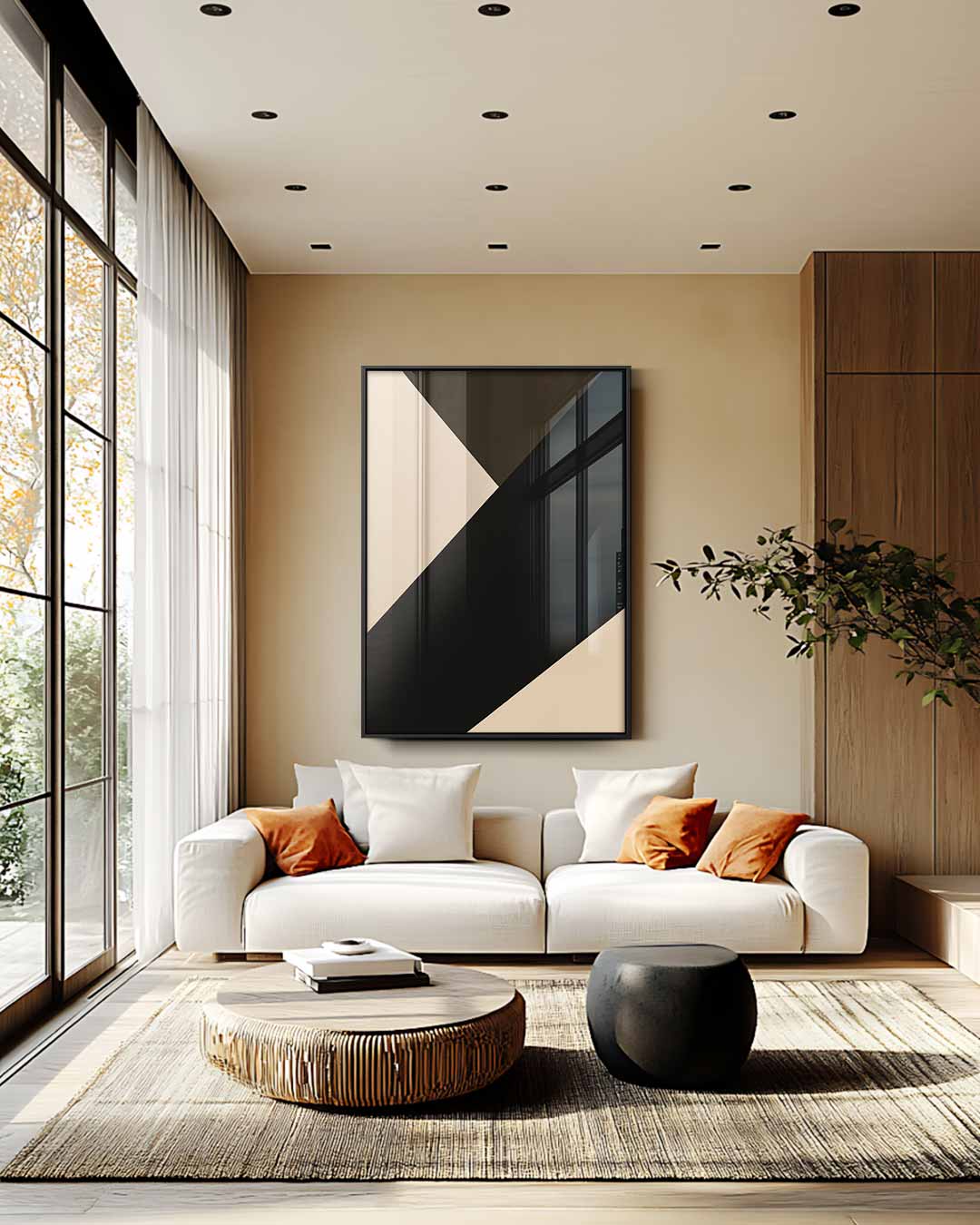 Gedurfde Abstracte Compositie Kunstwerk-canvas-dibond-plexiglas-wanddecoratie-WallArtistic