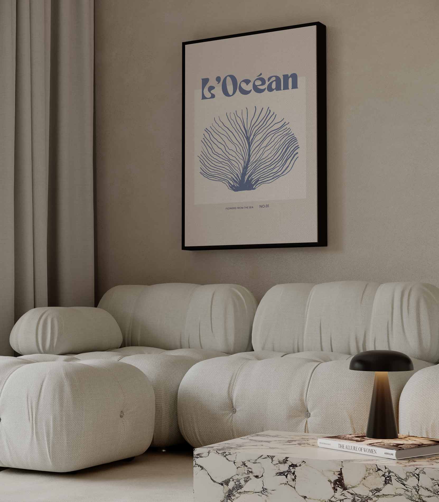 L'Océan: Bloemen uit de Zee Kunstwerk-canvas-dibond-plexiglas-wanddecoratie-WallArtistic