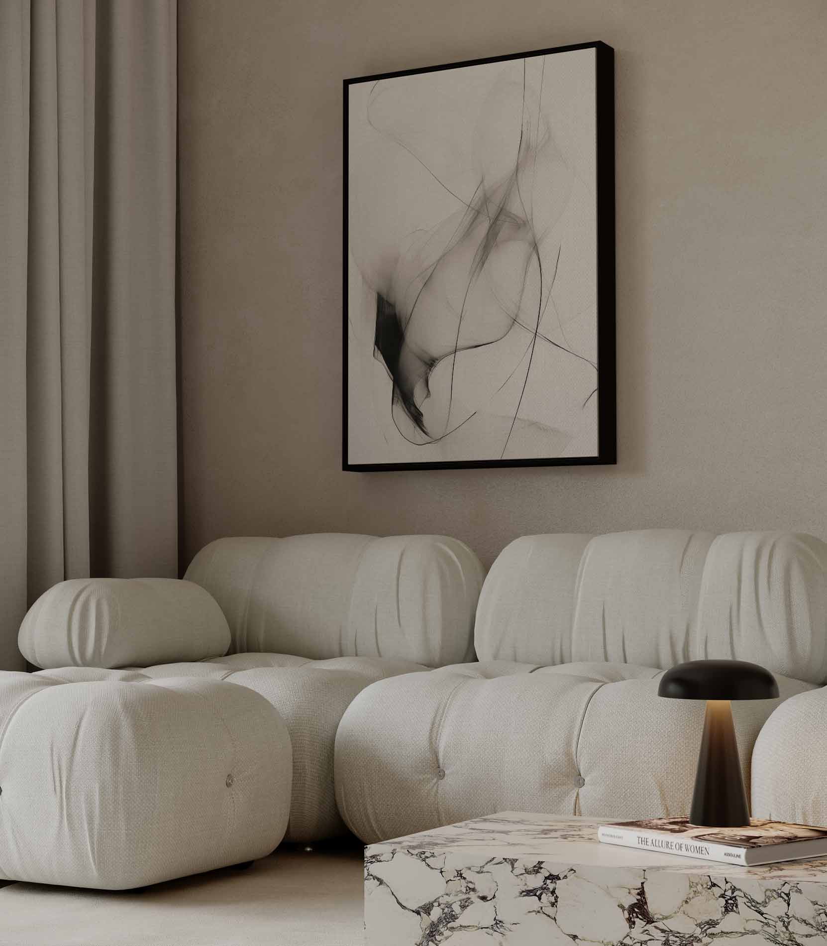 Poëtische Lijnen Kunstwerk-canvas-dibond-plexiglas-wanddecoratie-WallArtistic