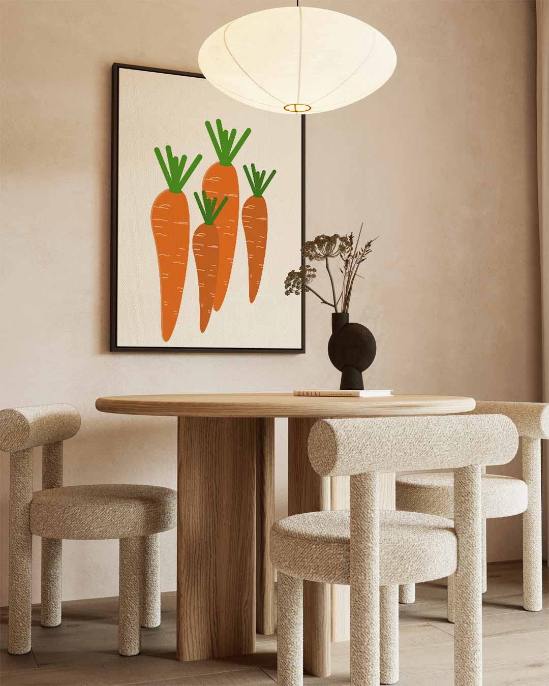 Moderne Wortel Illustratie Kunstwerk-canvas-dibond-plexiglas-wanddecoratie-WallArtistic