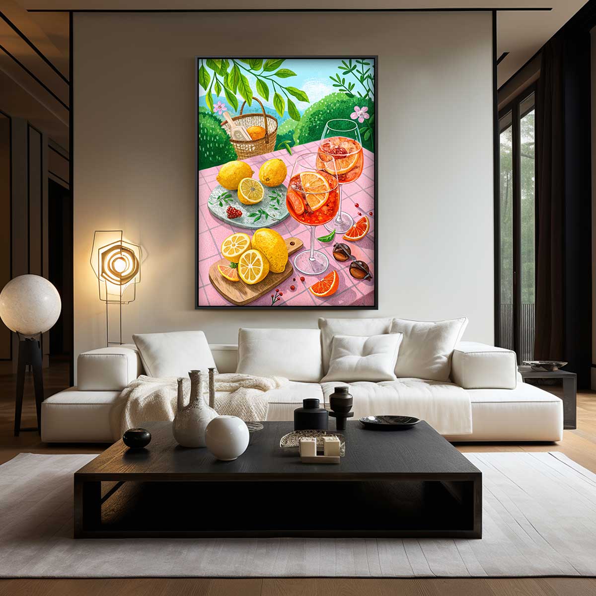 Zonnige Citrus Tafereel Kunstwerk-canvas-dibond-plexiglas-wanddecoratie-WallArtistic
