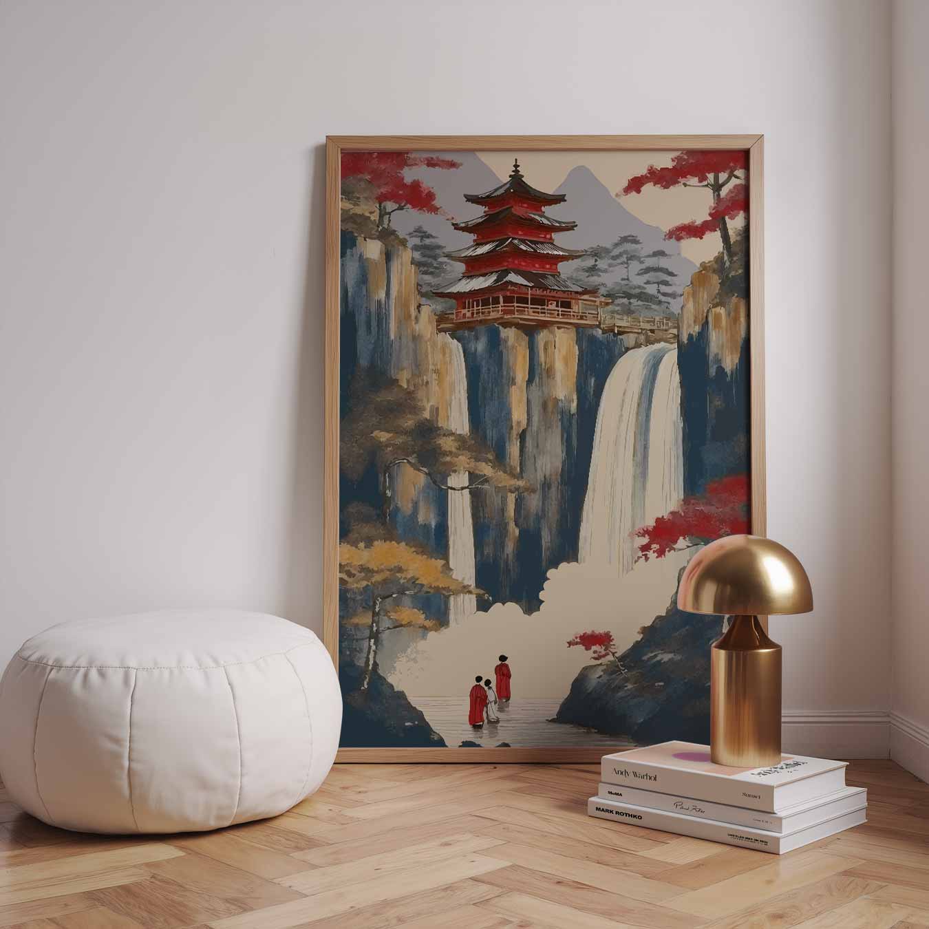 Mystieke Oosterse Waterval Poster-WallArtistic