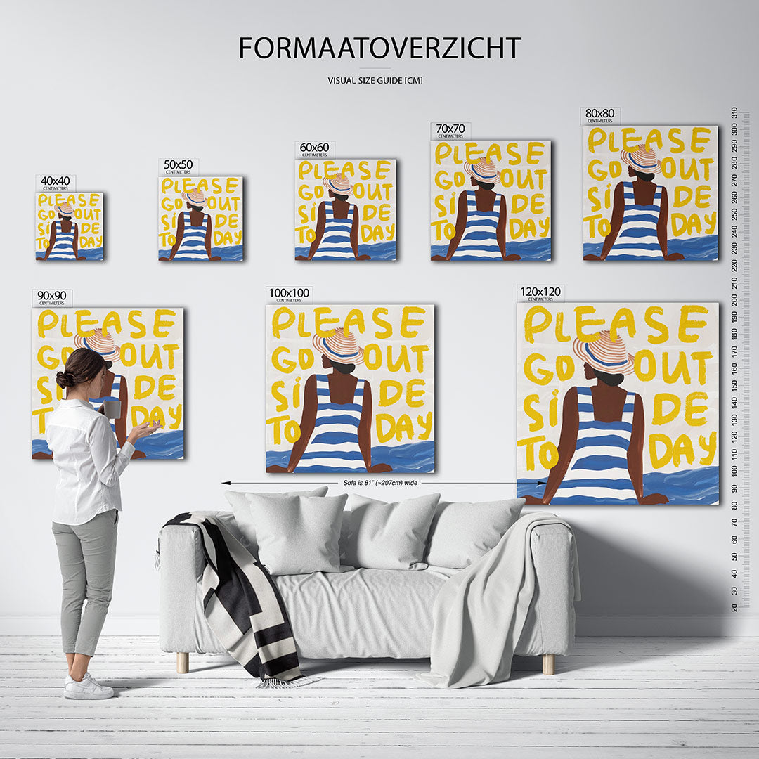 Zomerse stranddag Kunstwerk