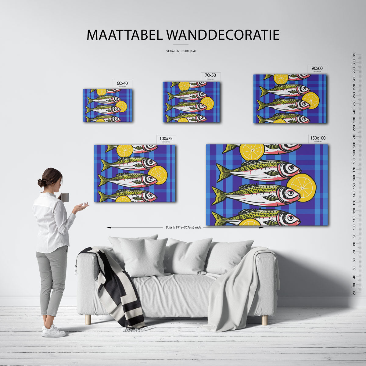 Vrolijke vispatronen Kunstwerk