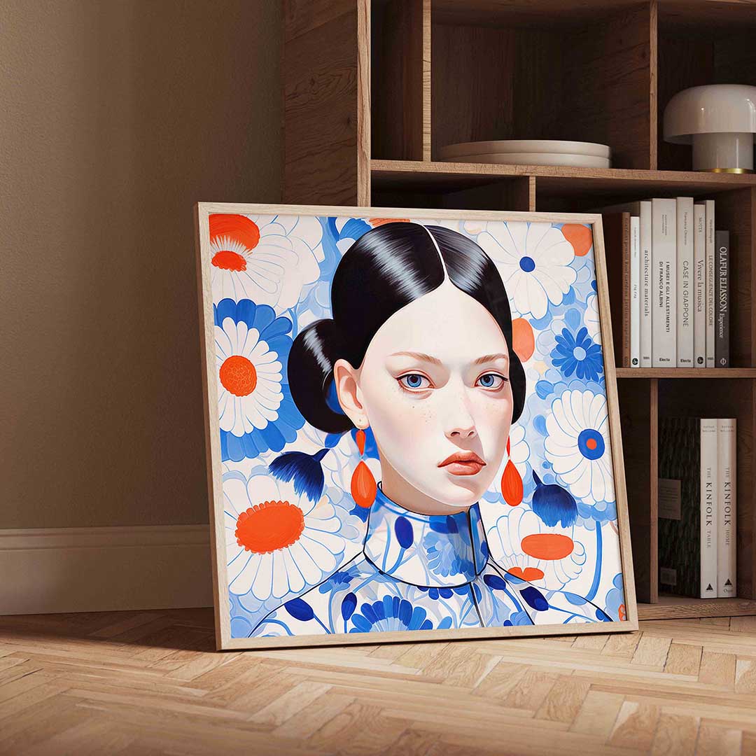 Vrouw met bloemen Poster