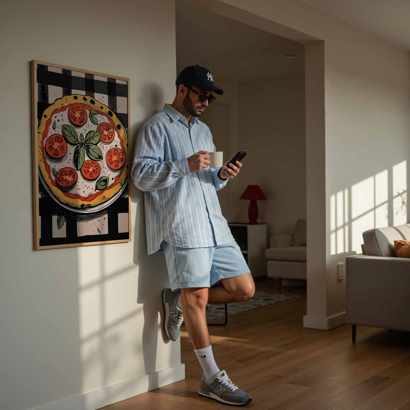 Italiaanse Pizza Illustratie Poster-WallArtistic