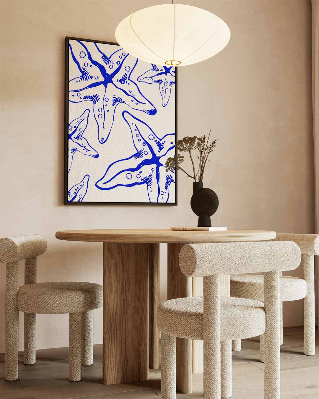 Speelse Zee Ster Illustratie Kunstwerk-canvas-dibond-plexiglas-wanddecoratie-WallArtistic