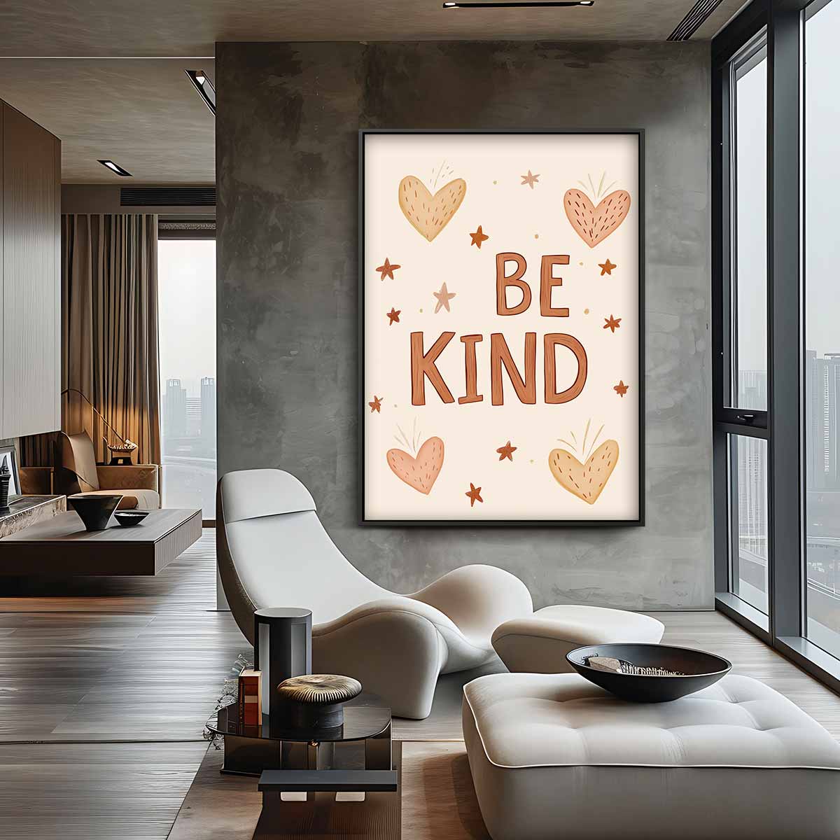 Wees Vriendelijk Poster Kunstwerk-canvas-dibond-plexiglas-wanddecoratie-WallArtistic