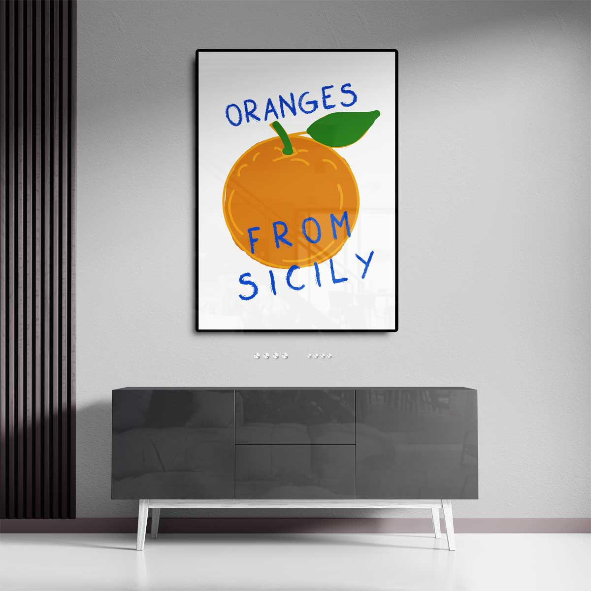 Zonnige Sicilië Sinaasappelprint Kunstwerk-canvas-dibond-plexiglas-wanddecoratie-WallArtistic