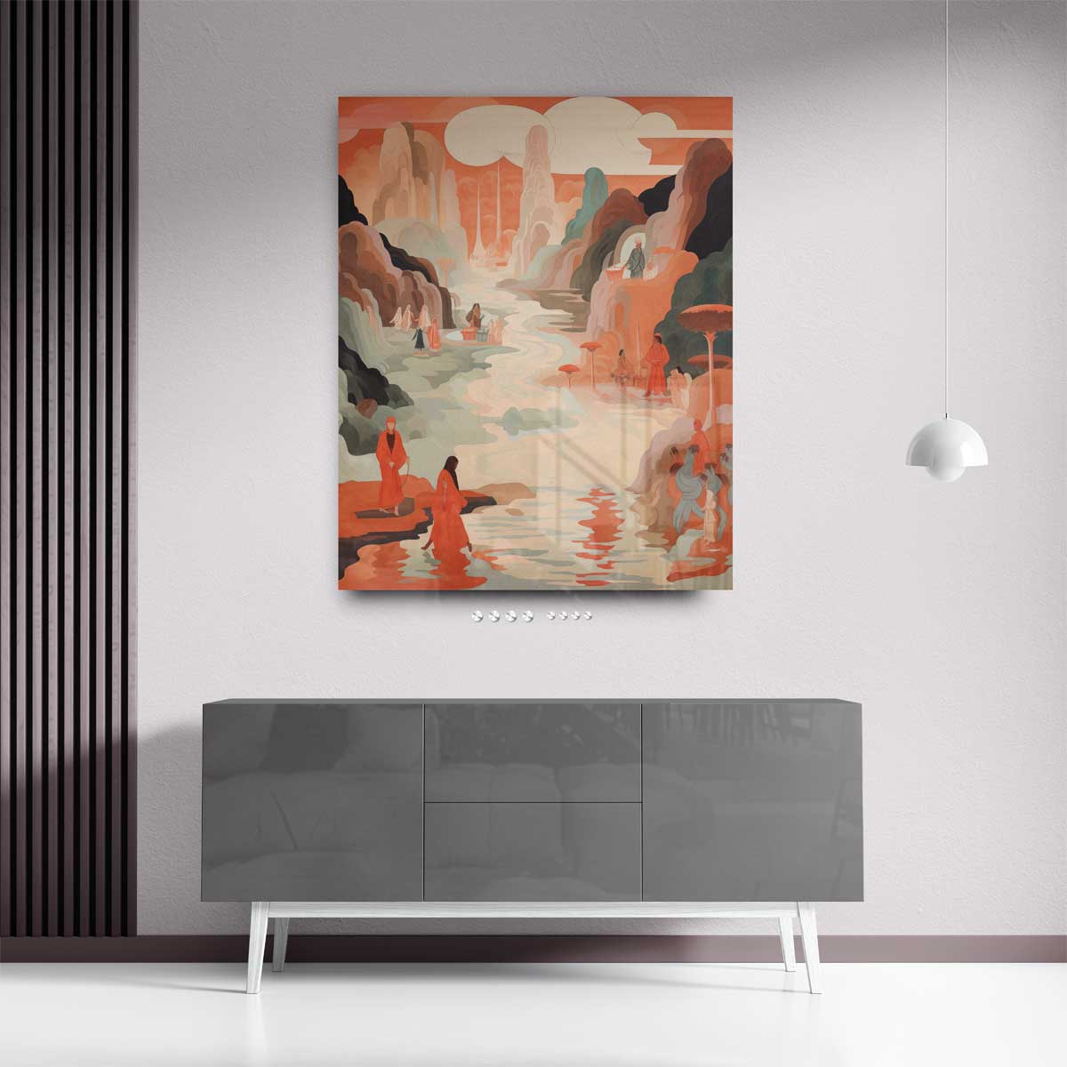 Magisch Landschap in Zachte Tinten Kunstwerk-canvas-dibond-plexiglas-wanddecoratie-WallArtistic