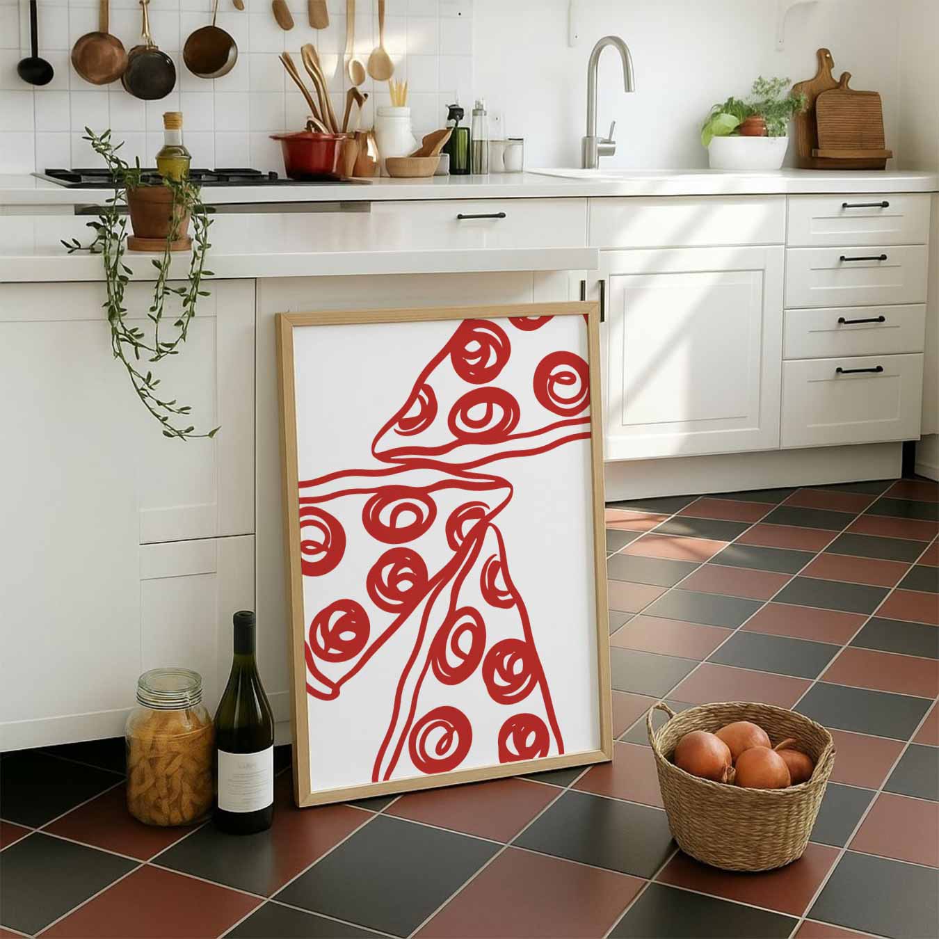 Abstract Red Swirls Poster-WallArtistic