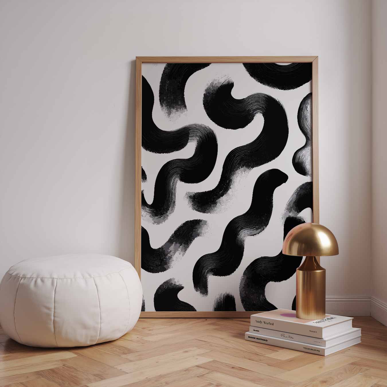 Stijlvolle Abstracte Slangenprint Poster