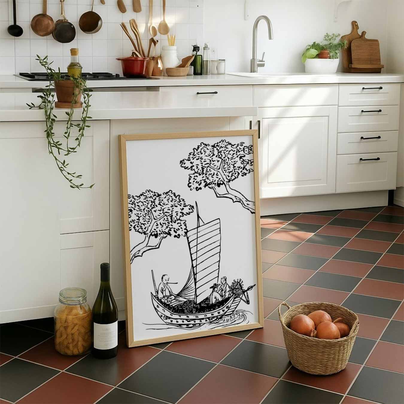 Klassieke Aziatische Zeiltuig Poster-WallArtistic