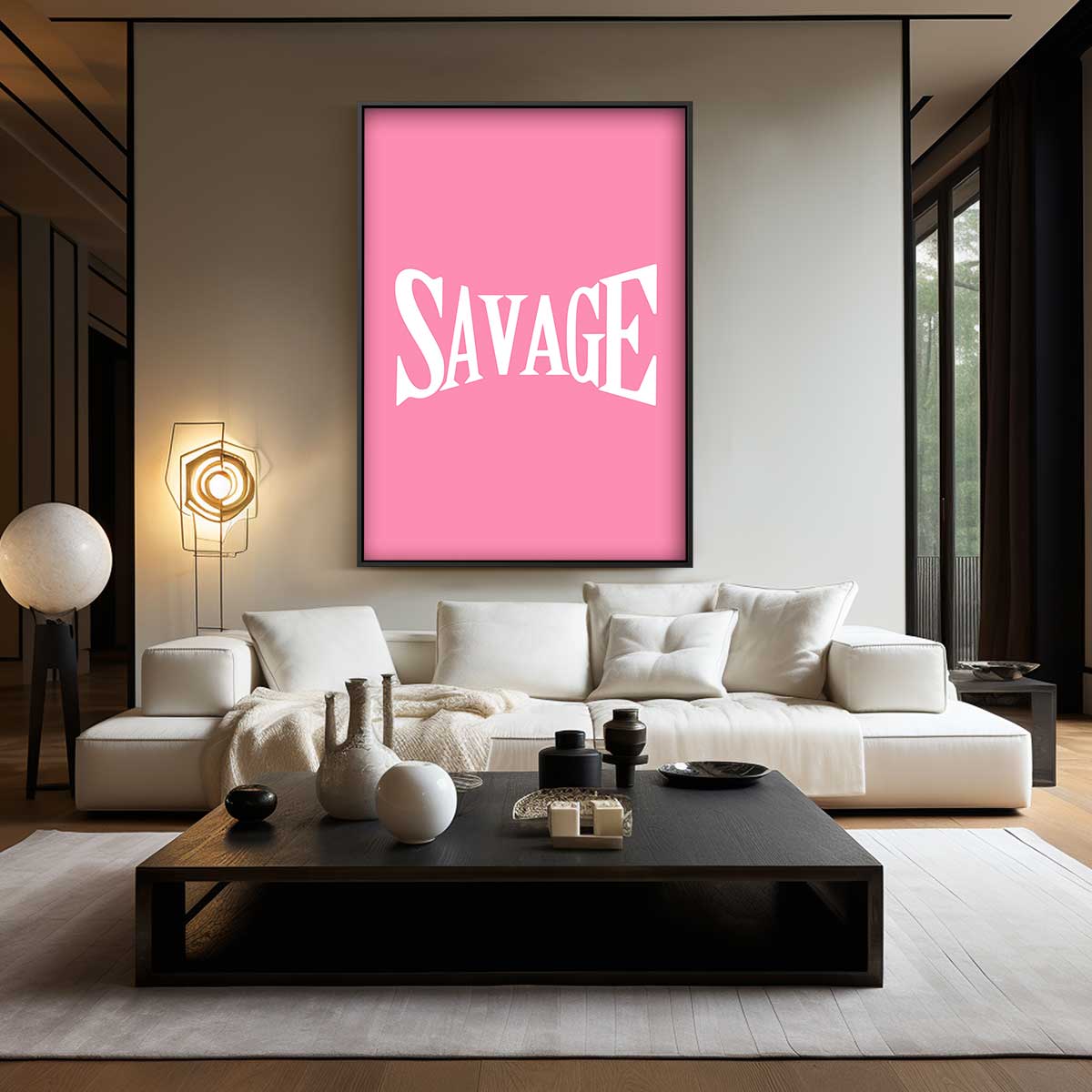 Gedurfde Typografie op Roze Kunstwerk-canvas-dibond-plexiglas-wanddecoratie-WallArtistic