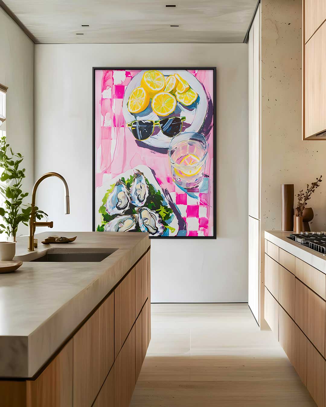 Zonnige Picknick met Citrusschijfjes Kunstwerk-canvas-dibond-plexiglas-wanddecoratie-WallArtistic