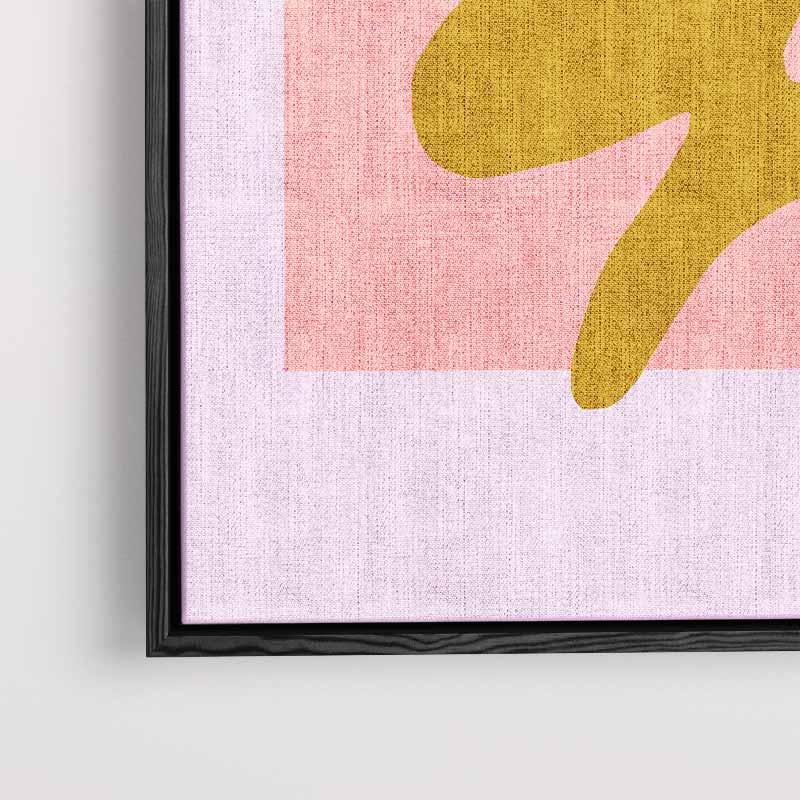 Abstracte Vormen in Oker en Roze Kunstwerk-canvas-dibond-plexiglas-wanddecoratie-WallArtistic