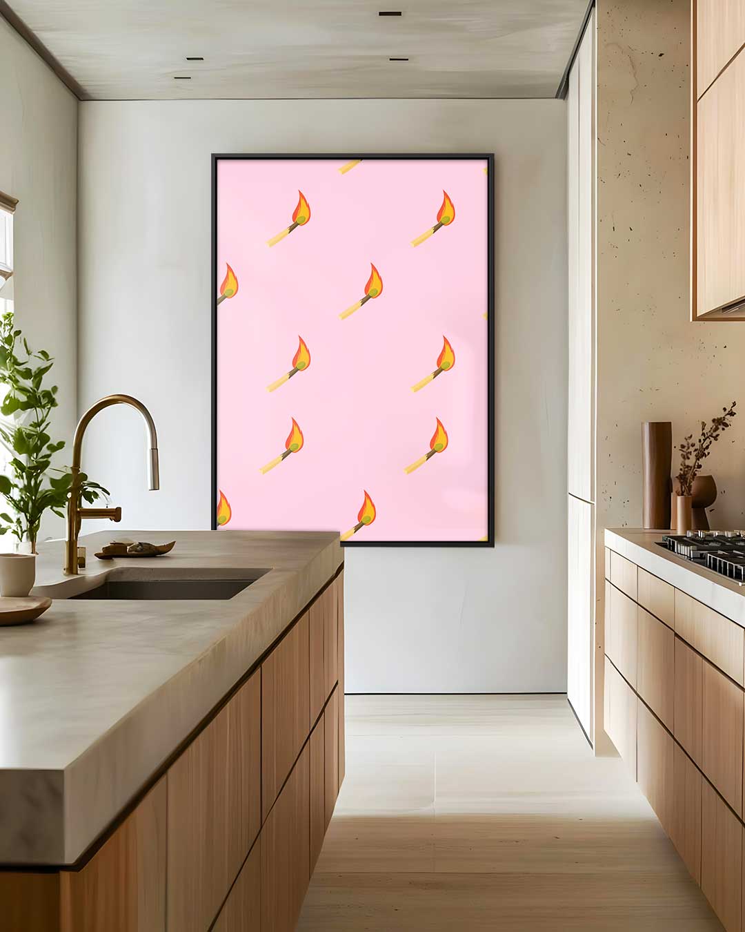 Vuur & Roze Kunstwerk-canvas-dibond-plexiglas-wanddecoratie-WallArtistic