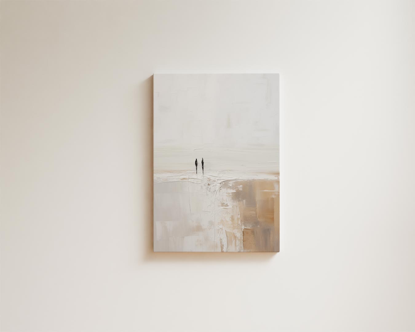 Twee Figuren aan Zee Kunstwerk-canvas-dibond-plexiglas-wanddecoratie-WallArtistic