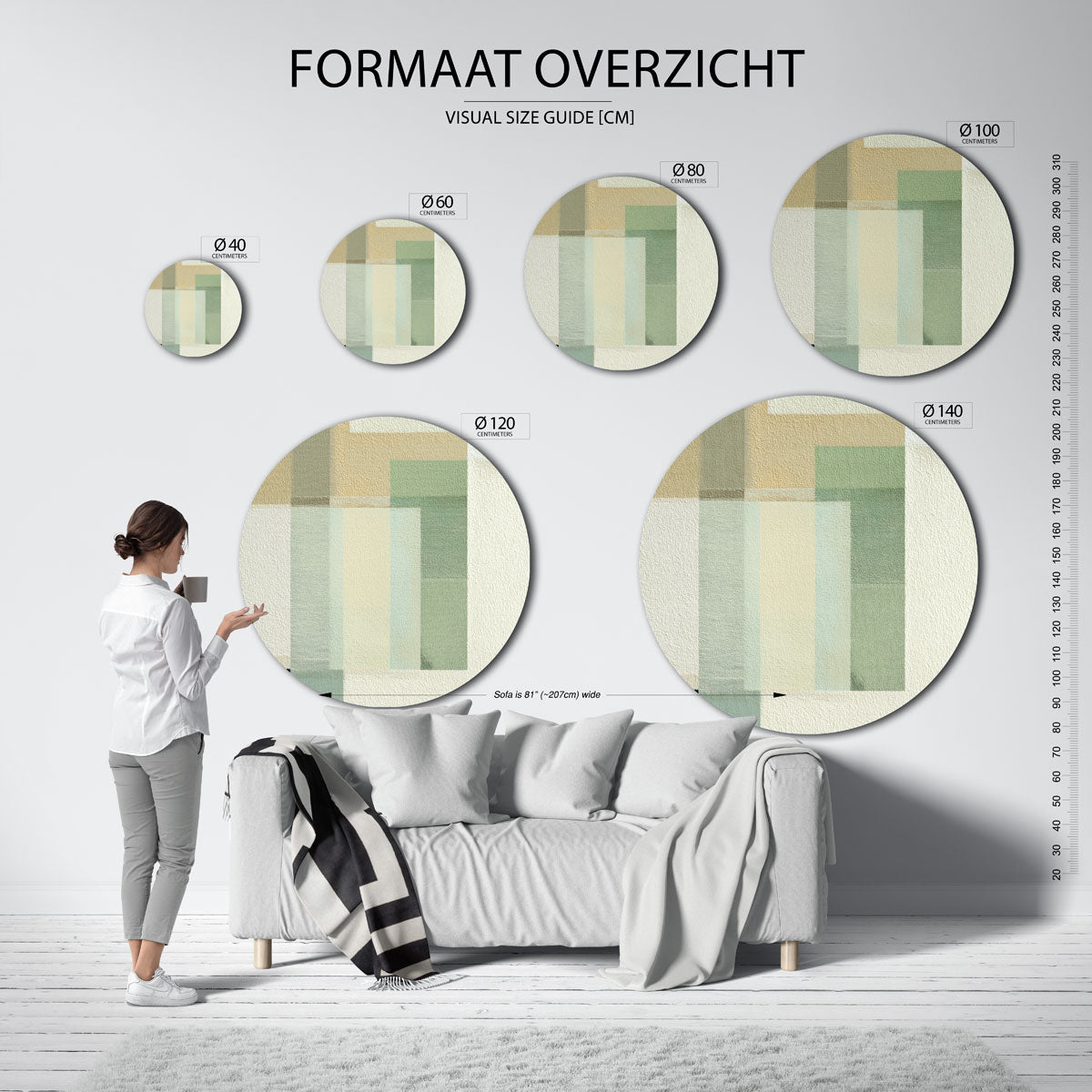 Abstracte vormen Muurcirkel