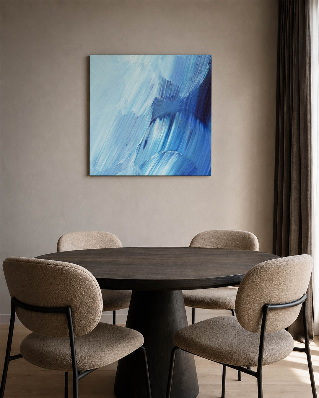Dynamische blauwe beweging Kunstwerk