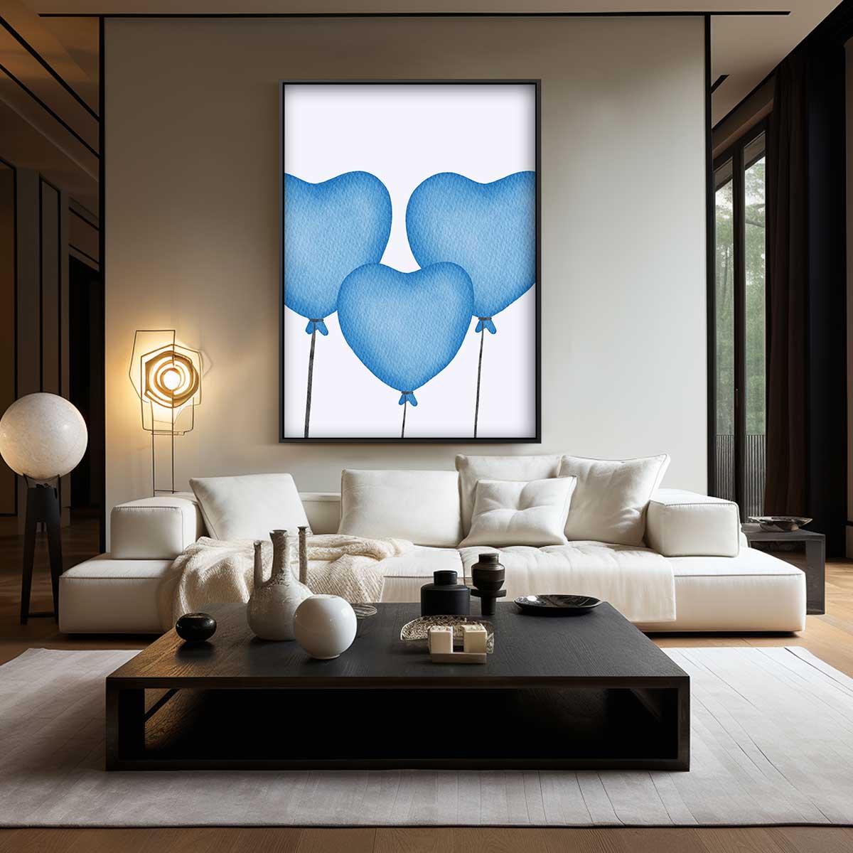 Hart Ballonnen in de Lucht Kunstwerk-canvas-dibond-plexiglas-wanddecoratie-WallArtistic