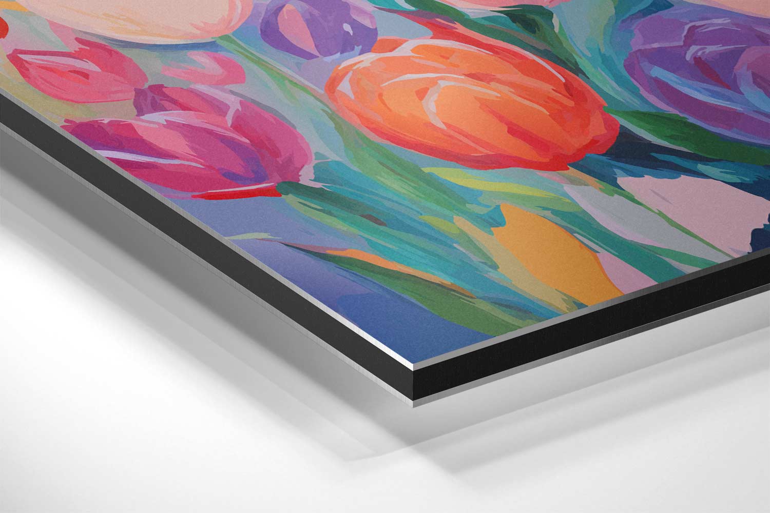 Bloemenveld in Lente Kleuren Kunstwerk-canvas-dibond-plexiglas-wanddecoratie-WallArtistic