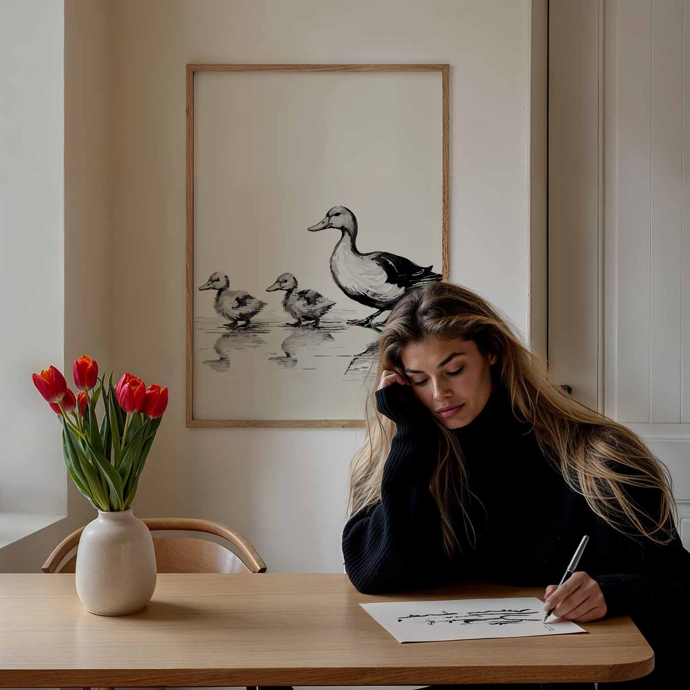 Zachte Stappen Eendjes Wandeling Poster-WallArtistic