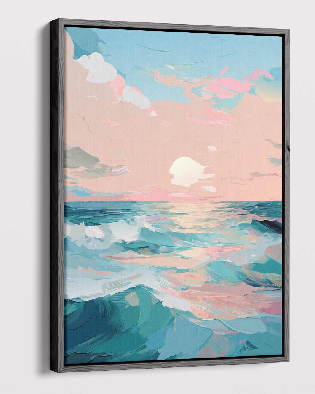 Zonsondergang aan Zee Kunstwerk-canvas-dibond-plexiglas-wanddecoratie-WallArtistic