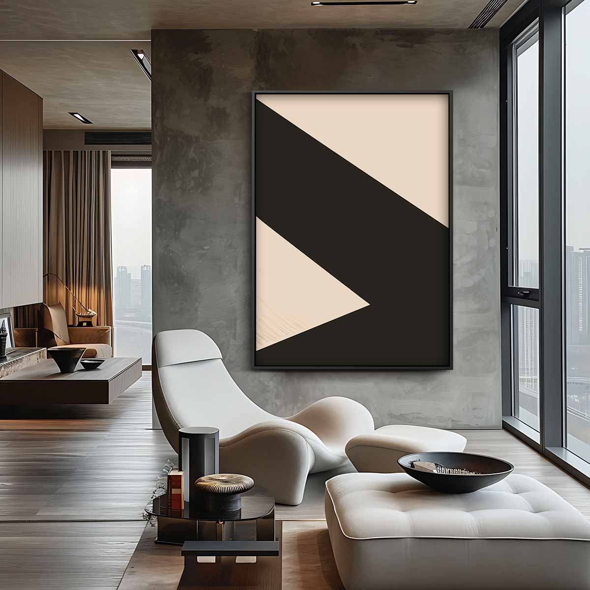 Geometrisch Schaduwspel Kunstwerk-canvas-dibond-plexiglas-wanddecoratie-WallArtistic