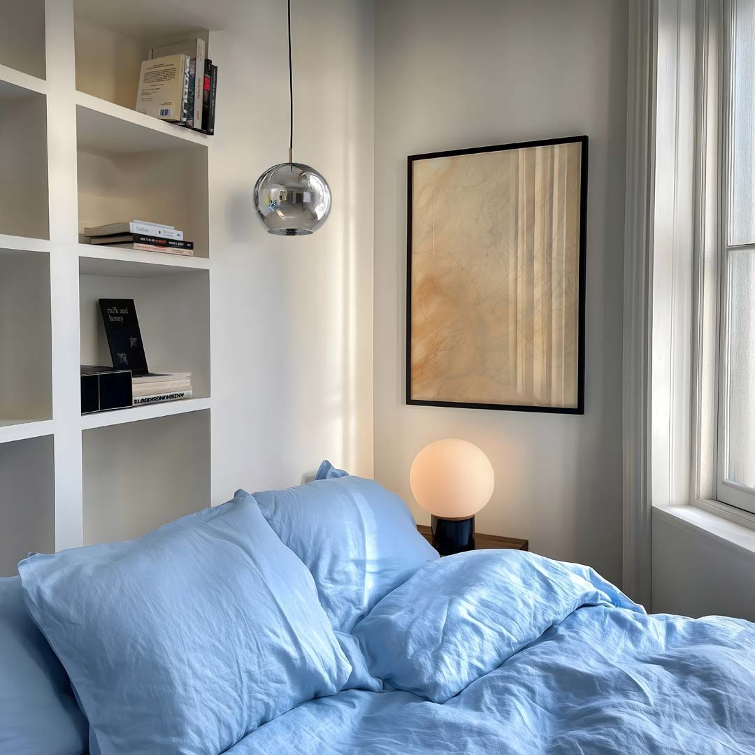 Rustgevende Beige Abstractie Poster-WallArtistic