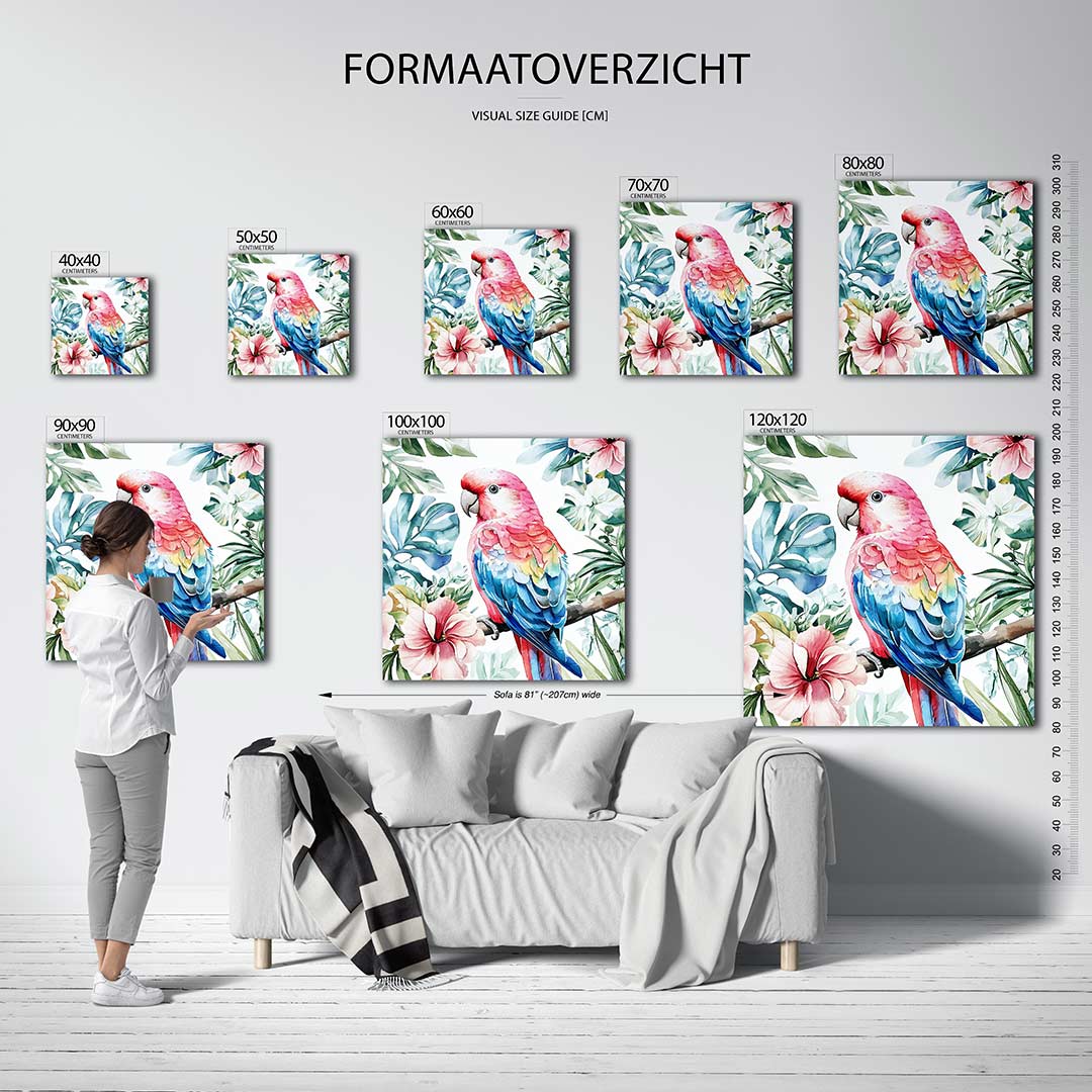 Vrolijke papegaai Kunstwerk