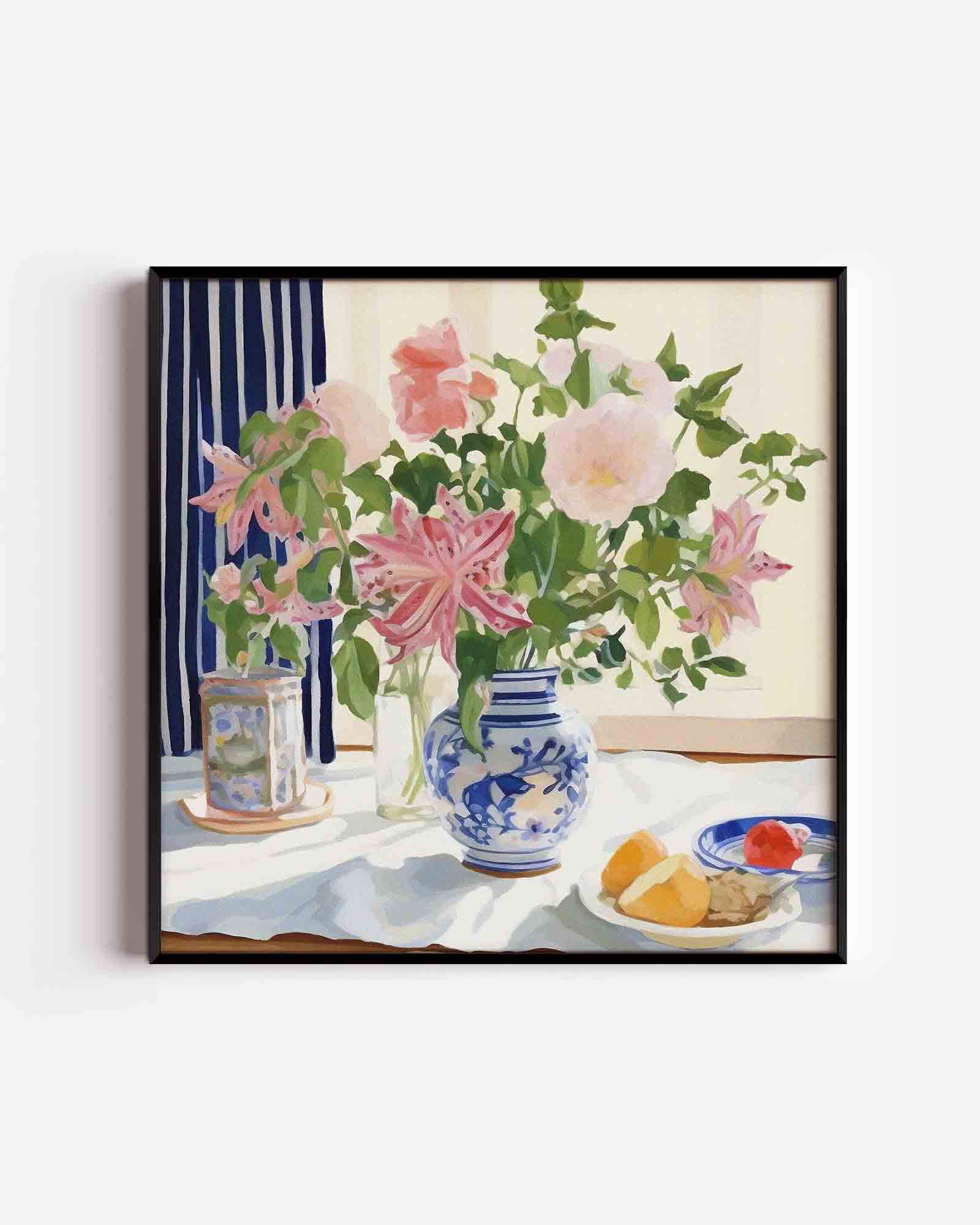Bloemen en fruit Poster