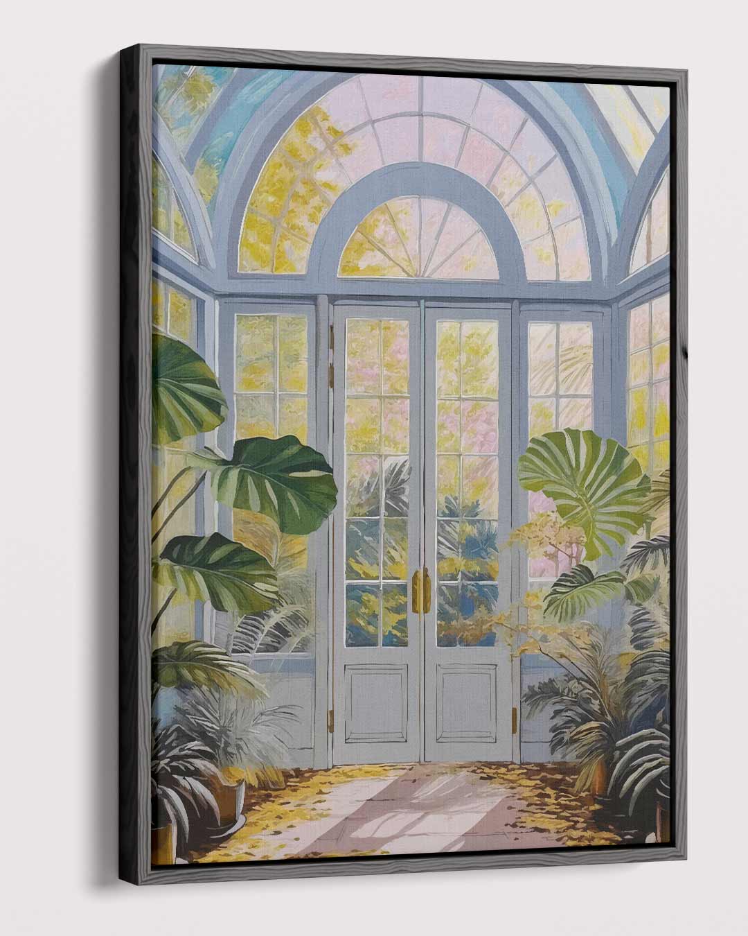 Serene Wintertuin Kunstwerk-canvas-dibond-plexiglas-wanddecoratie-WallArtistic