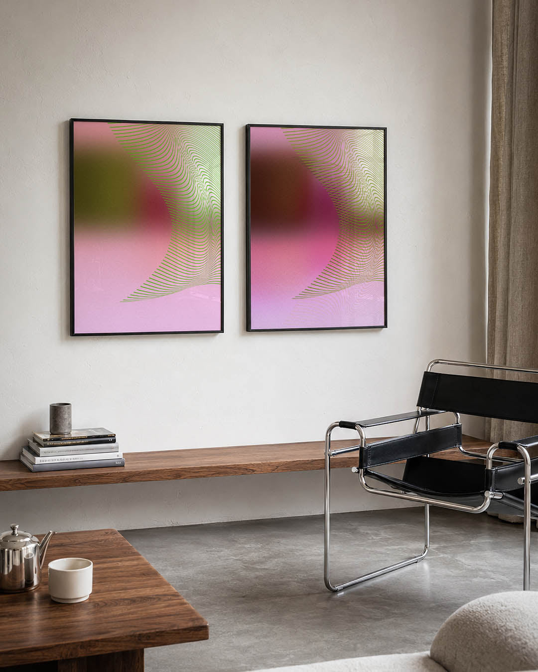 Golvend lijnenspel Posterset