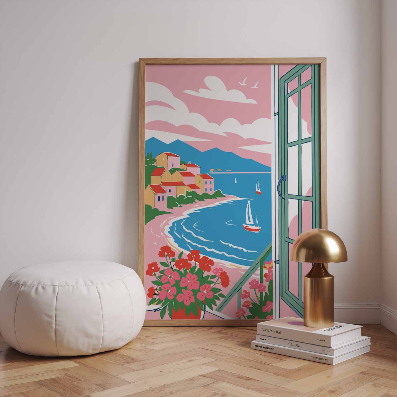 Zonnige Mediterrane Uitzicht Poster