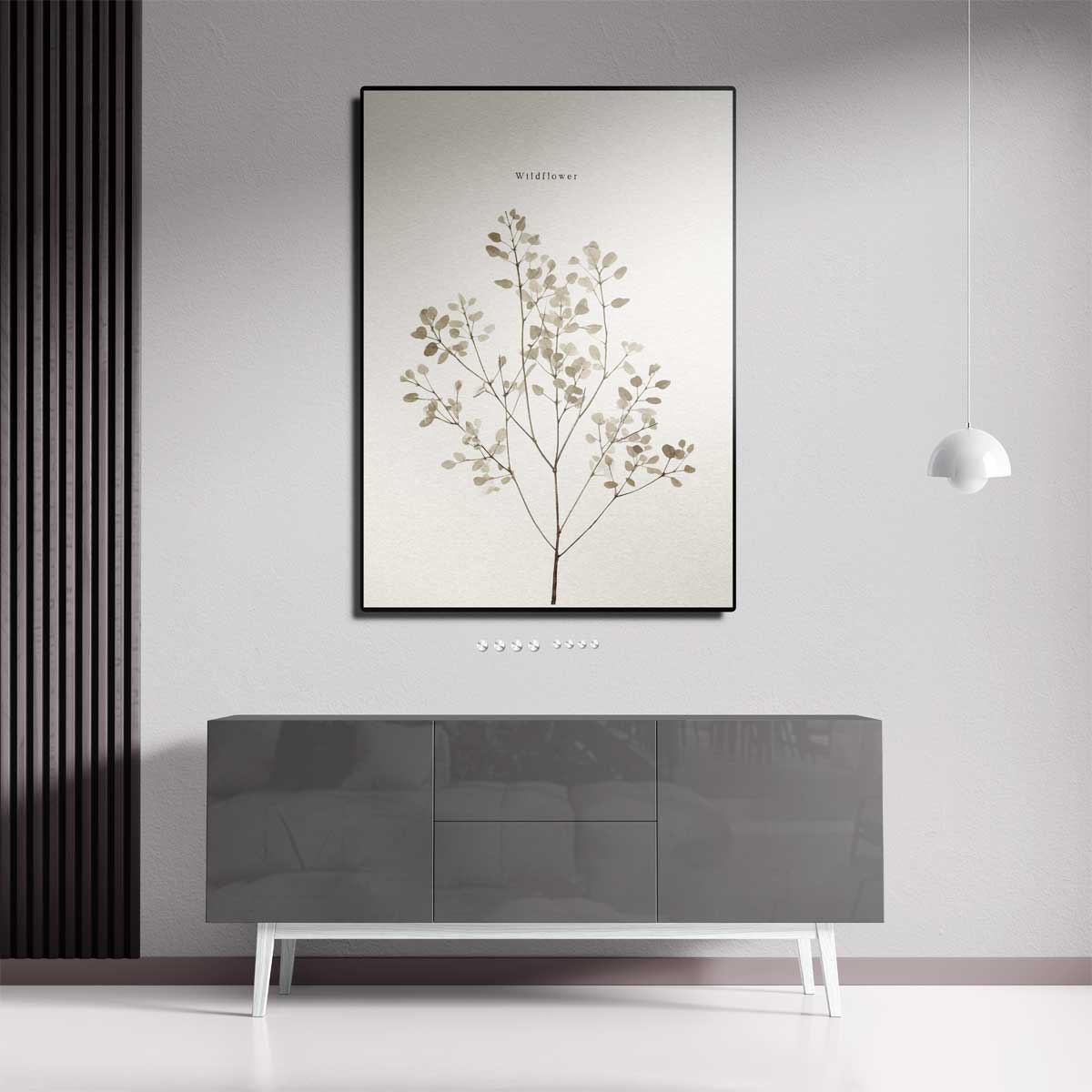 Minimalistische Wilde Bloem Illustratie Kunstwerk-canvas-dibond-plexiglas-wanddecoratie-WallArtistic