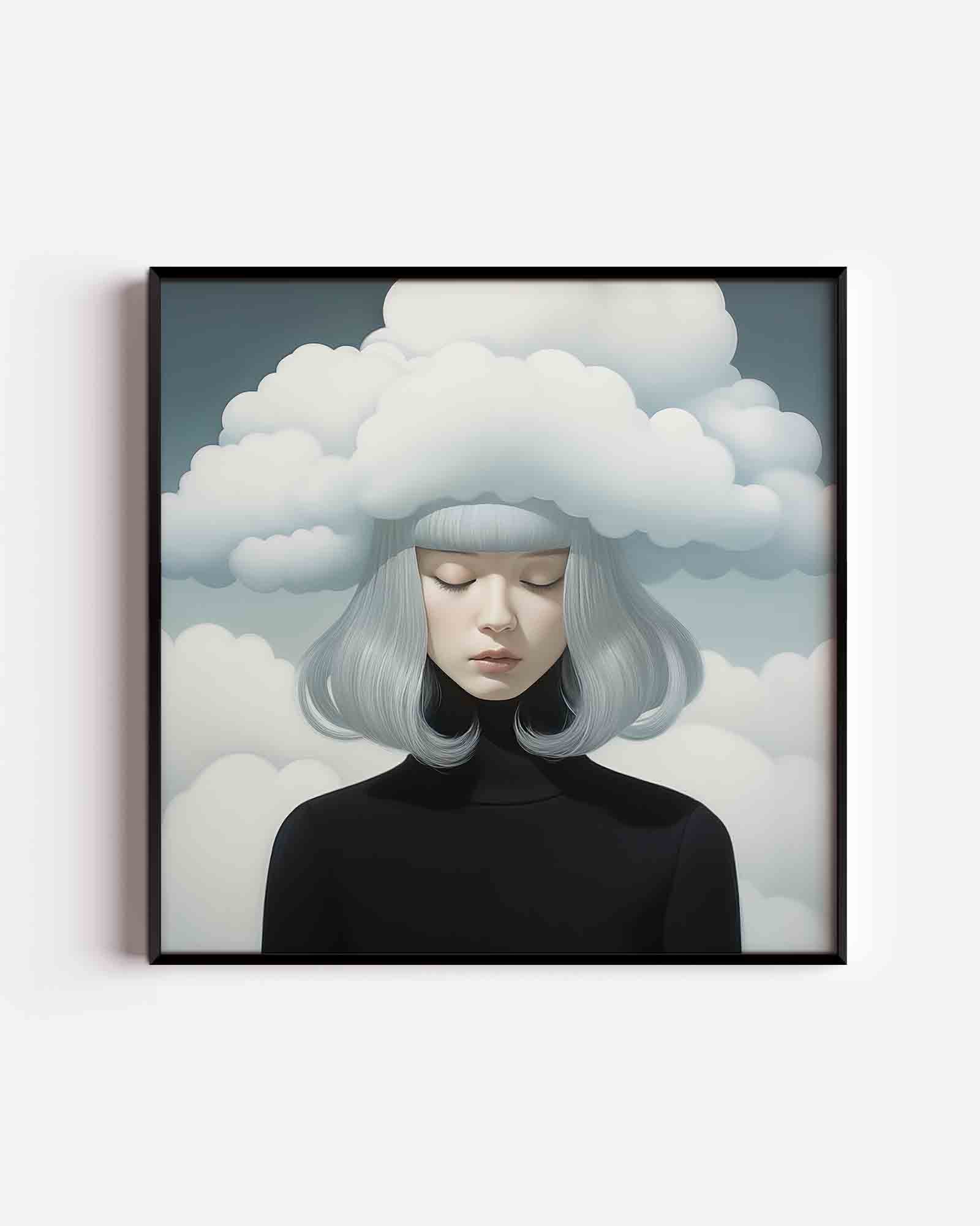 Vrouw met wolken Poster