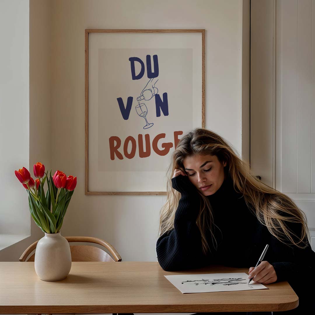 Du Vin Rouge Wijnposter-WallArtistic