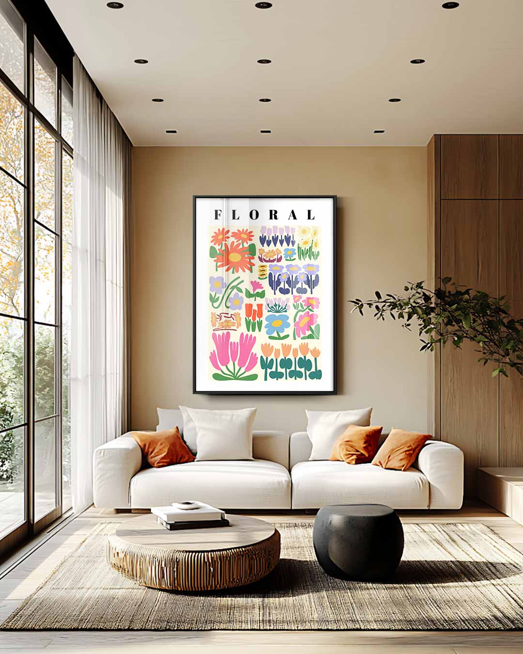 Bloemenpracht Illustratie Kunstwerk-canvas-dibond-plexiglas-wanddecoratie-WallArtistic