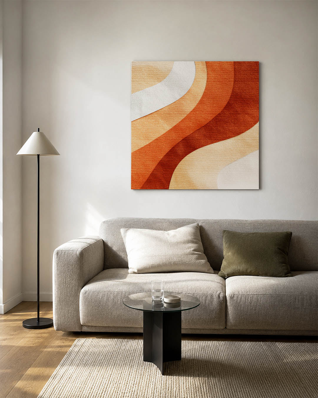 Golvende kleurencompositie Kunstwerk