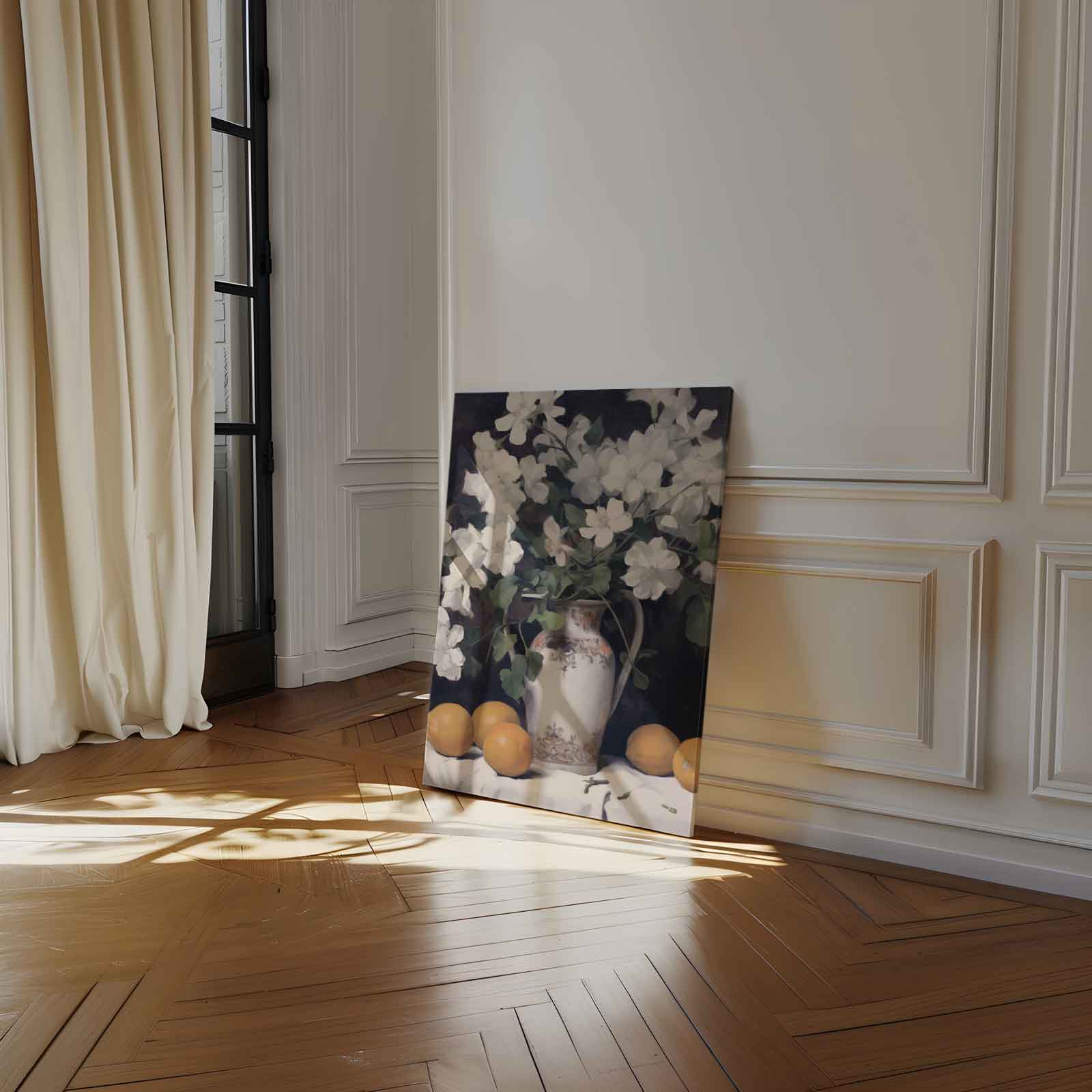 Frisse Bloemen en Citrus Kunstwerk-canvas-dibond-plexiglas-wanddecoratie-WallArtistic