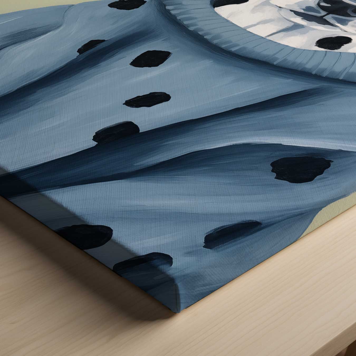 Stijlvolle Dalmatiër in Blauwe Trui Kunstwerk-canvas-dibond-plexiglas-wanddecoratie-WallArtistic