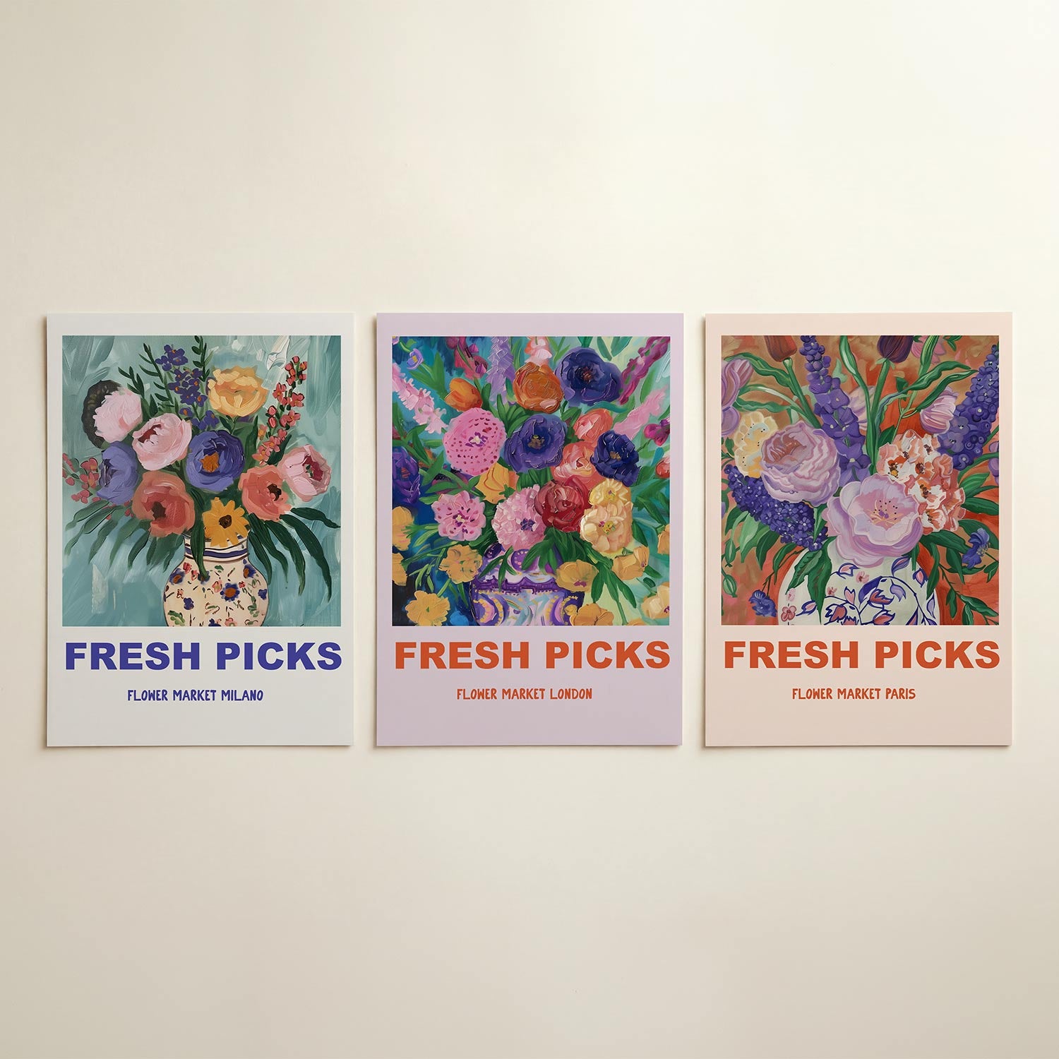 Bloemrijke expressie Posterset