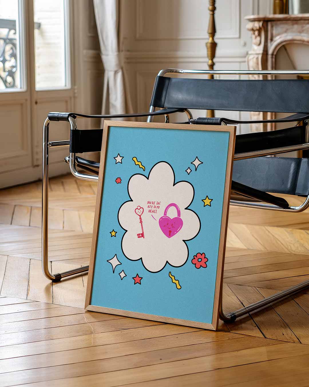 Vrolijke Sleutel en Slot Liefdesposter